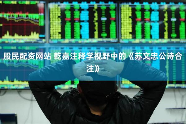 股民配资网站 乾嘉注释学视野中的《苏文忠公诗合注》