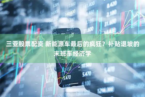 三亚股票配资 新能源车最后的疯狂？补贴退坡的末班车经济学