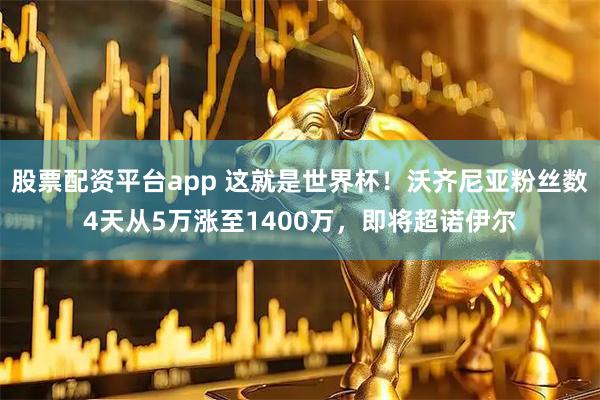 股票配资平台app 这就是世界杯！沃齐尼亚粉丝数4天从5万涨至1400万，即将超诺伊尔